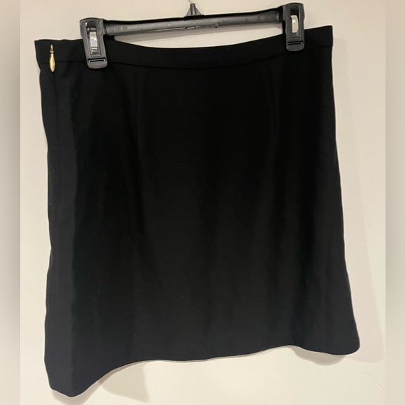 Draper James Black Mini Skirt Side Bow A-Line 10 Women's Side Zip - Picture 3 of 5